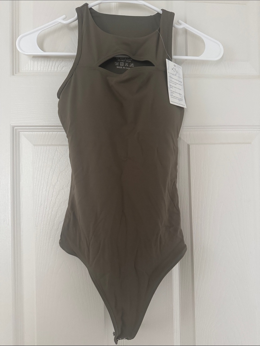 Klassy Network Olive Green Sleeveless Bodysuit